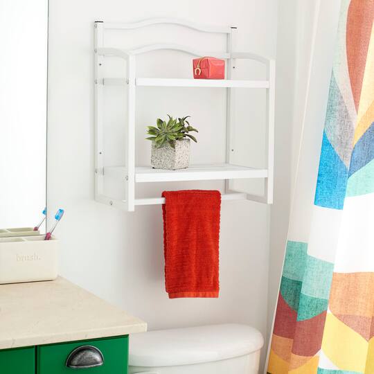 Household Essentials 20" Metal Wall Mounted Bathroom Storage Rack